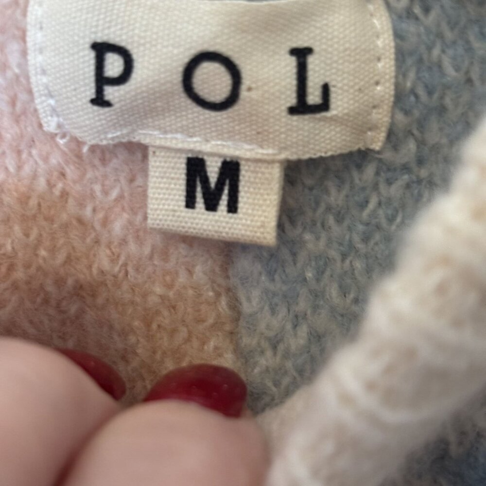 POL Bohemian Style American Flag-Inspired Pullover Hoodie Sweater Size M - Picture 3 of 12